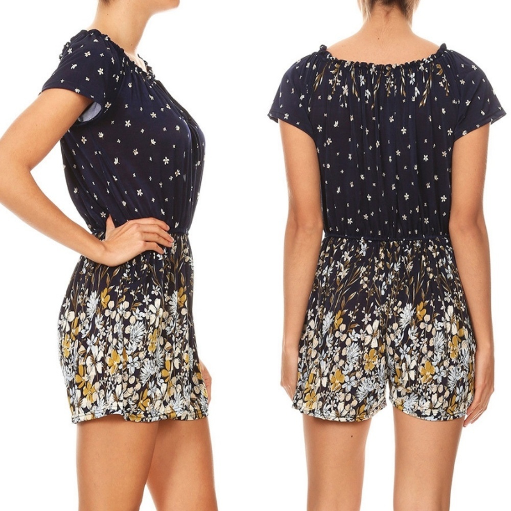 Floral Printing Ombre Romper - Picture 4 of 8